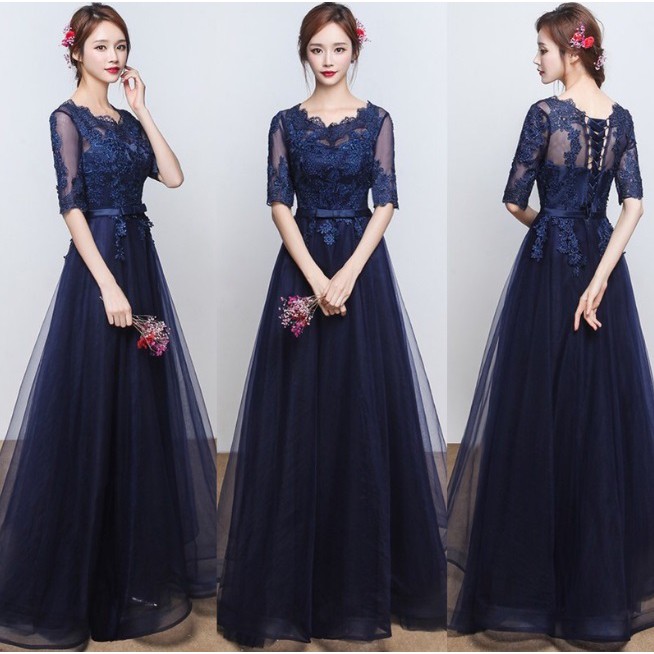 Đầm dạ hội phối ren sang trọng