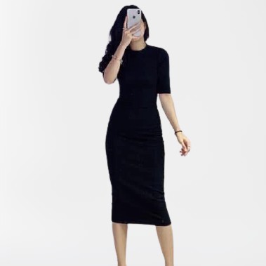 Đầm body nữ Bingshop len tăm dáng dài tay lỡ form ôm vải dày | WebRaoVat - webraovat.net.vn