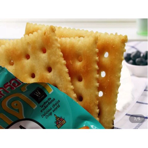 Bánh quy lạt Soda Cracker ăn kiêng healthy Thái Lan 400g, ăn vặt phù hợp người tiểu đường