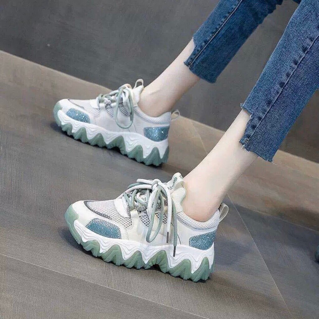 Giày thể thao phản quang 2 dây đan