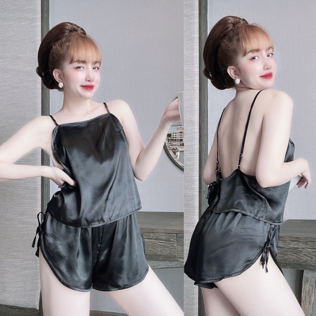 Đồ ngủ nữ❣️FREE SHIP❣️Đồ ngủ sexy lụa Satin cao cấp mềm mại xinh xắn &lt; 60kg
