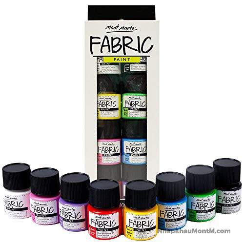Màu vẽ vải Mont Marte - Fabric Paint 8 màu 20ml ( Hàng Chính Hãng )