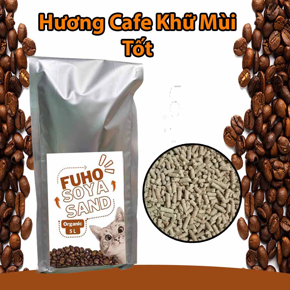5L Cát Đậu Nành Vệ Sinh Cho Mèo Ứng Dụng Vi Sinh Giảm Mùi Hôi Hiệu Quả