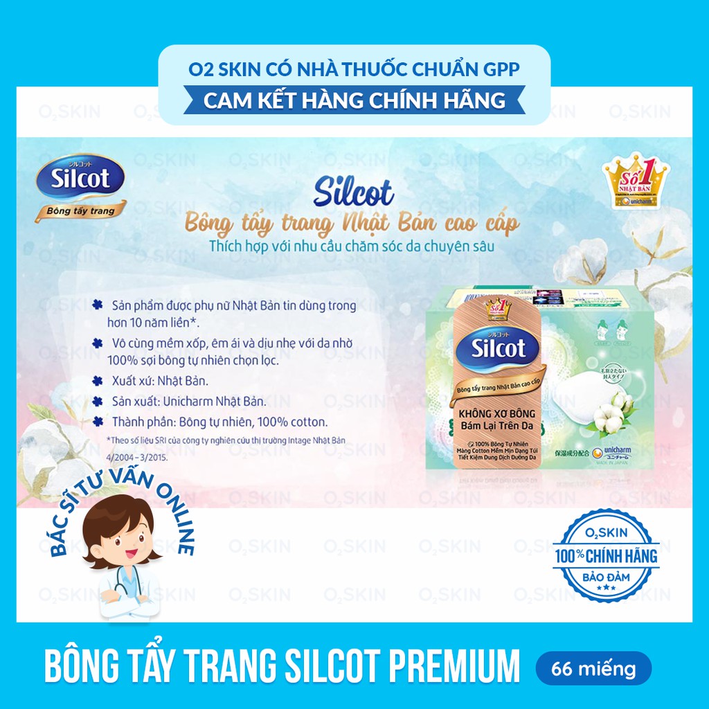 BÔNG TẨY TRANG Silcot Premium ( 66 MIẾNG )