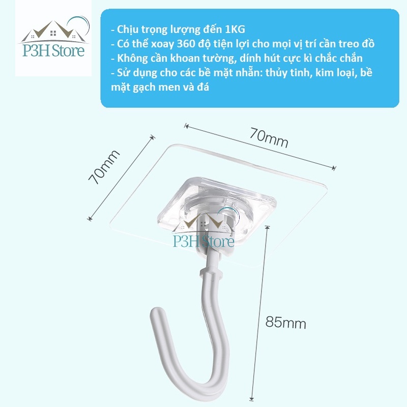 Set 2 móc treo Lock&amp;Lock Omni Hook dán tường xoay 360 độ VOH130-CW70