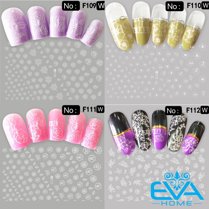 Miếng Dán Móng Tay 3D Nail Sticker Tráng Trí Hoạ Tiết Bông Hoa F109