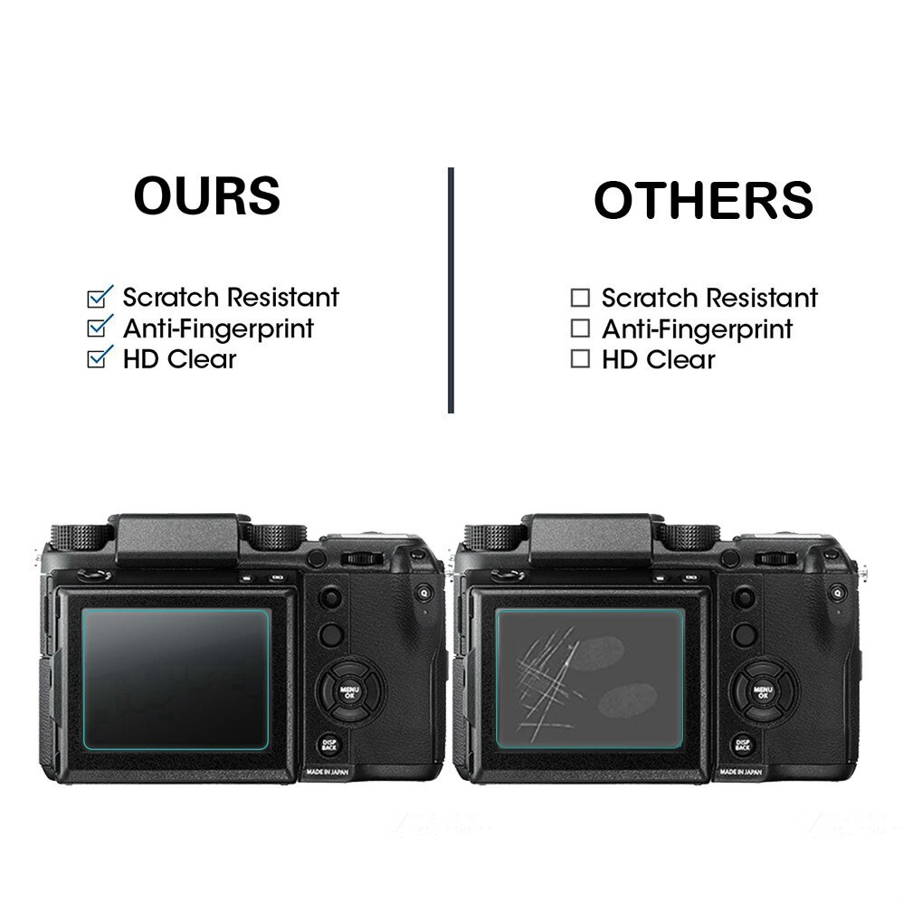 YIFILM Bộ 2 kính cường lực bảo vệ màn hình YIFILM thích hợp cho máy ảnh Fujifilm Fuji Gfx-50S Gfx 50s
