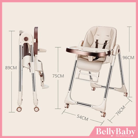 Ghế Ăn Dặm BellyBaby Cao Cấp BBLux01,Thay Đổi Chiều Cao Theo Ý Muốn - Chắc Chắn - Tiện Lợi  - Bản Cao Cấp 2021