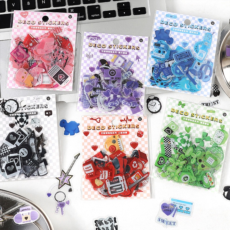 Bộ 40 Tấm Sticker Dán Trang Trí Nhiều Màu Sắc Dễ Thương