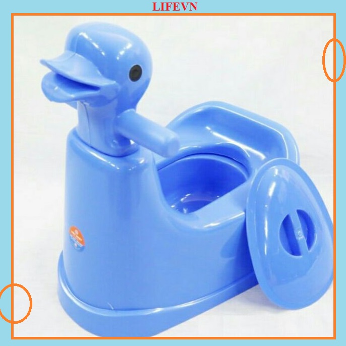 Bô con vịt vệ sinh cho bé có tay cầm Lifevn Bô trẻ em hình thú nhựa Việt Nhật - Bô vịt MS5455