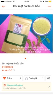 Combo 1: thuốc+ bột rửa mặt + bột mặt nạ