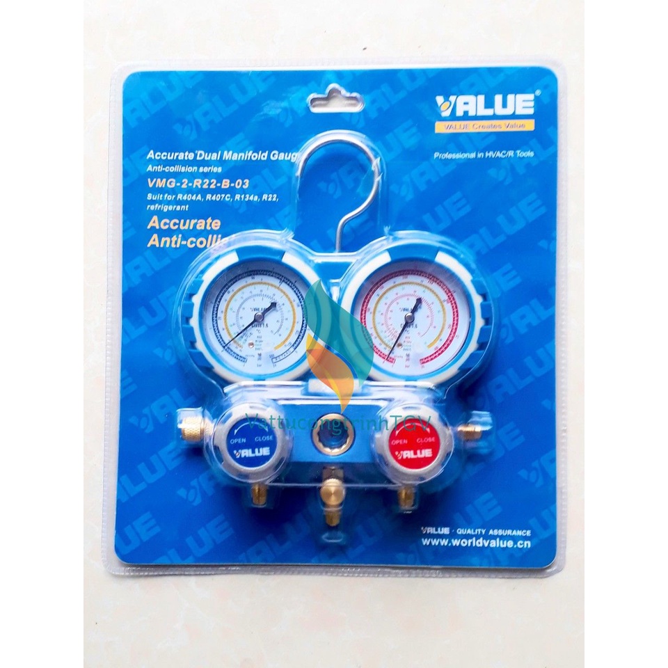 Bộ đồng hồ nạp Gas R22 đôi VALUE VMG-2-R22-B