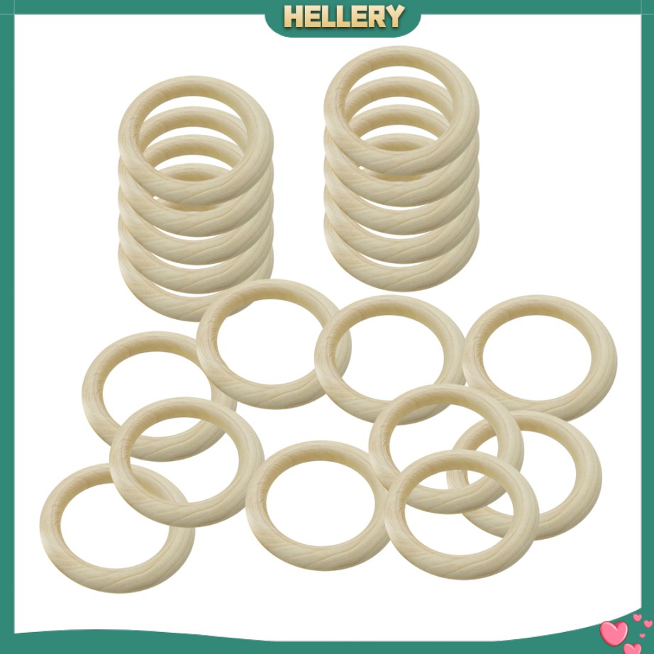 Bộ 20 Vòng Gỗ Tự Nhiên Dùng Làm Vòng Tay / Vòng cổ Cho Bé DIY