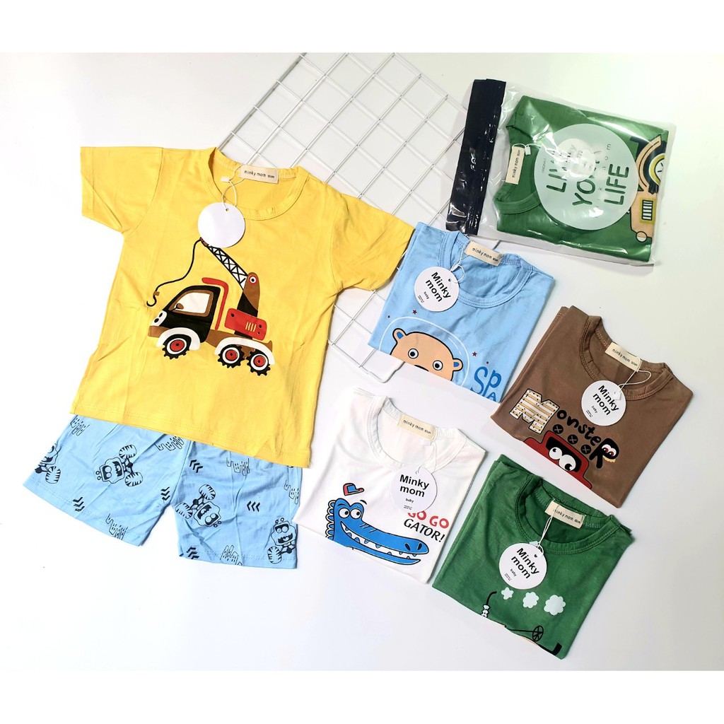 Bô thun lạnh cao cấp minky mom cho bé trai 6-16kg ( loại 1)
