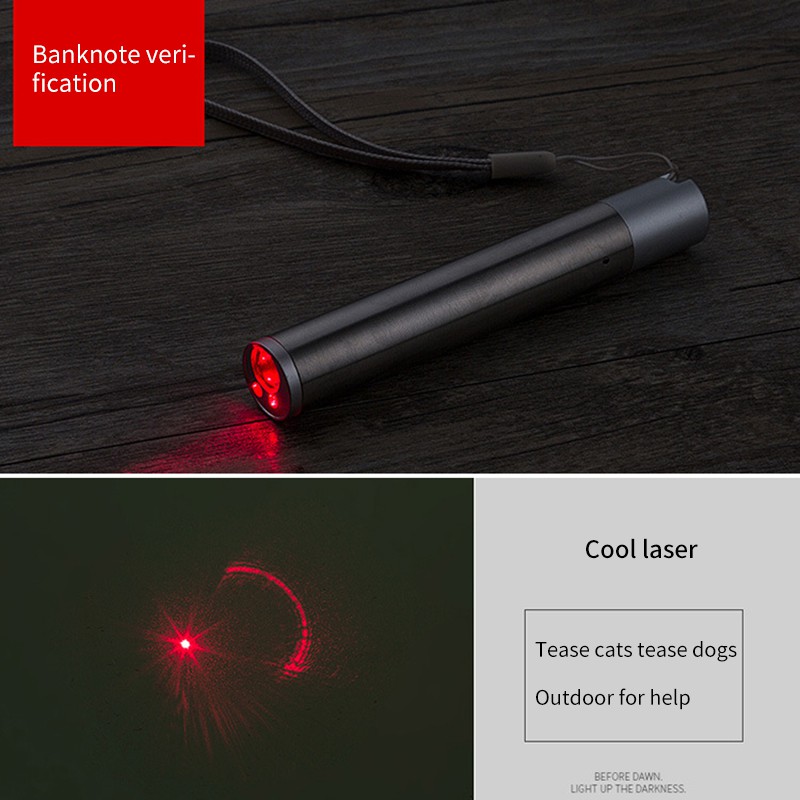 Đèn Pin Laser Đỏ J3-Mini Có Thể Sạc Lại Với Công Cụ Huấn Luyện Thú Cưng 3 Trong 1