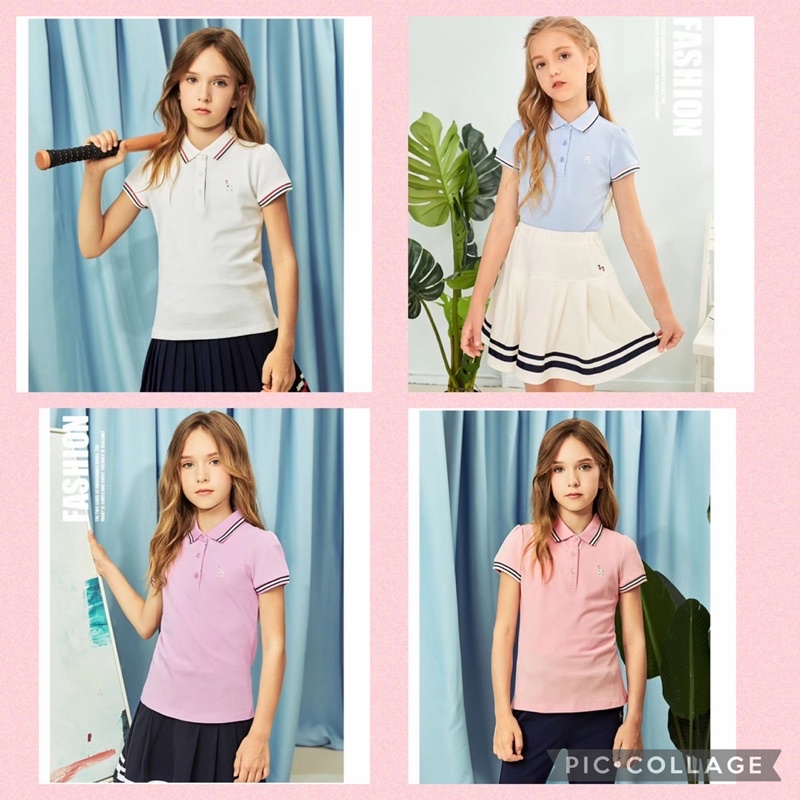 Áo thun polo bé gái HZ 4-9 tuổi Áo phông bé gái cao cấp 0622