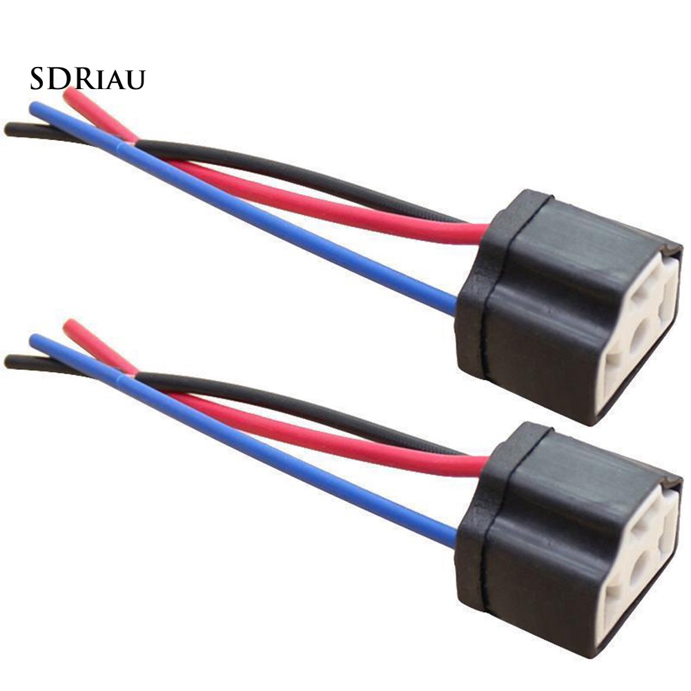 Bộ 2 ổ cắm điện H4 9003 chuyên dùng cho đèn pha xe ô tô chất lượng cao