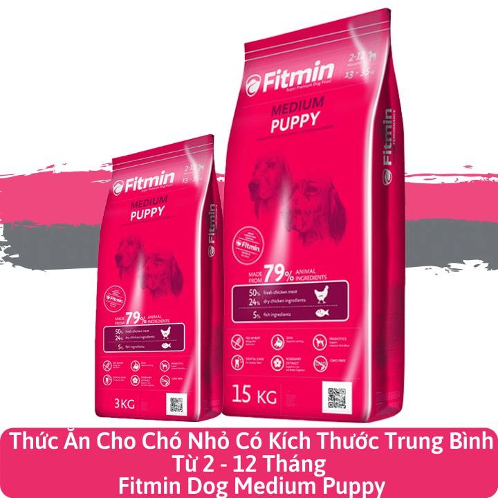 Thức Ăn Cho Chó Nhỏ Từ 2 - 12 Tháng 3KG ♥️ Nowship trong 2h ♥️ Thức ăn chó  Fitmin Dog Medium Puppy