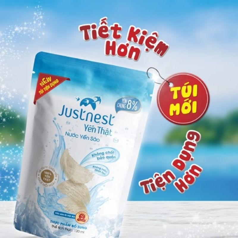 Túi Nước Yến Thật Justnest Yến 8% 120ml date 5.2022