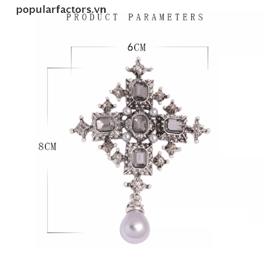 1 Huy Hiệu Cài Áo Hình Thánh Giá Đính Đá Thời Trang [VN]