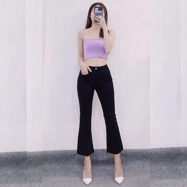 Quần bò đen ống loe T