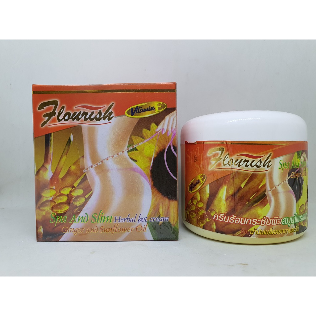 Kem tan mở bụng flourish vitamin e kết hợp gừng ớt giúp vòng eo thon chắc 700ml.