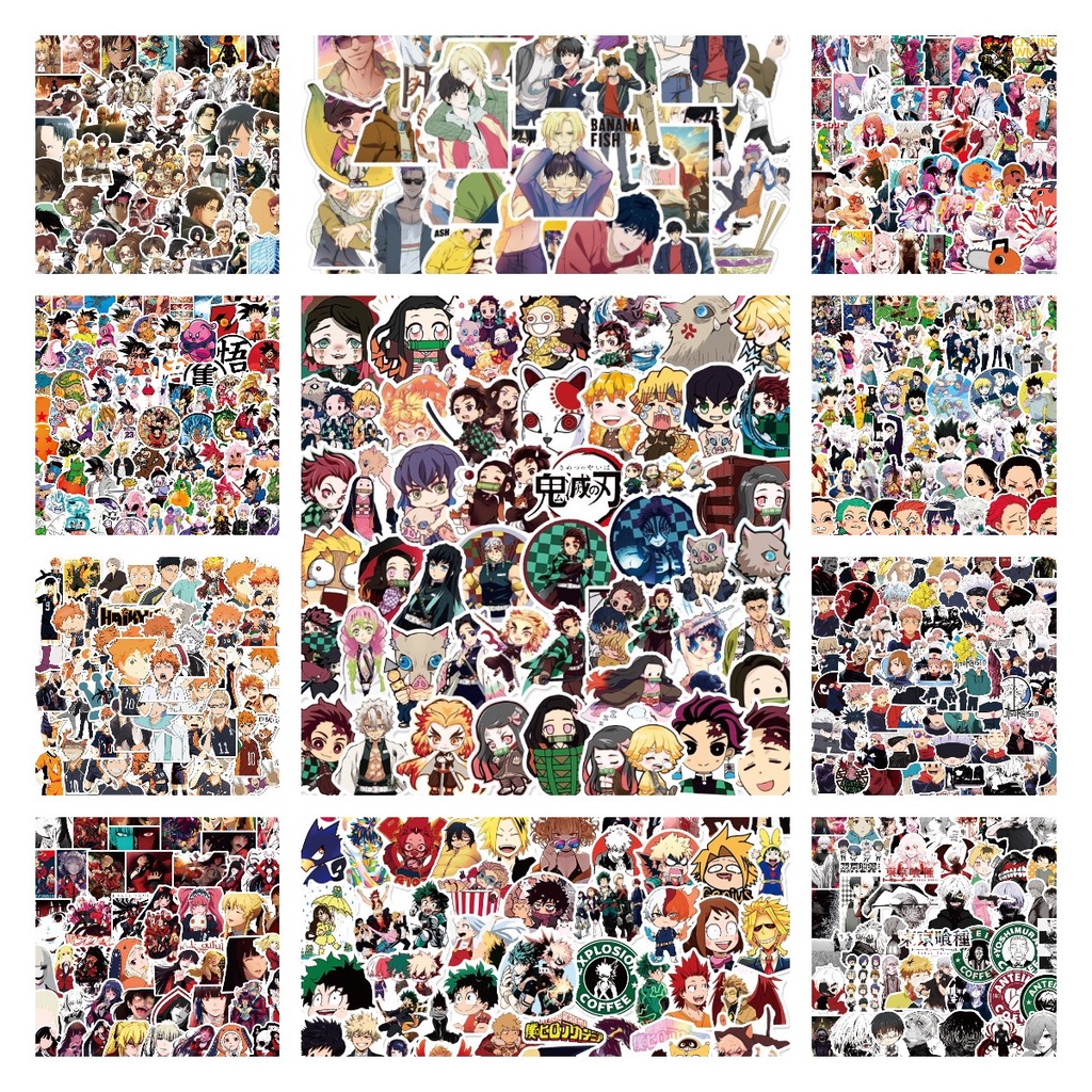 Bộ 50 Miếng Dán Trang Trí Hình Nhân Vật Anime Nhật Bản 24 Kiểu Độc Đáo