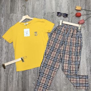Bộ mặc nhà Chữ thêu (Kèm ảnh thật chụp trải thảm)