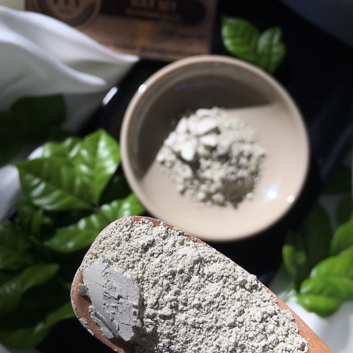 Bột mặt nạ đất sét Bentonite Pháp MỘC - thải độc, loại bỏ mụn bọc mụn trứng cá, kiềm dầu, tẩy tế bào chết chai 100/200ml