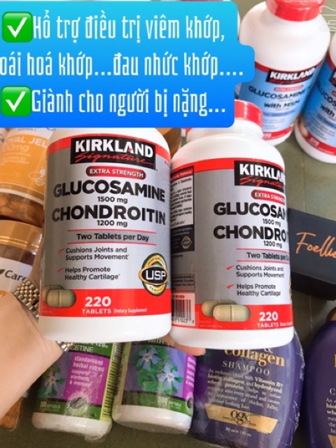 [Cam kết chính hãng 💯💯] Viên uống Glucosamine 1500mg & chondroitin 1200mg 220 viên của Mỹ