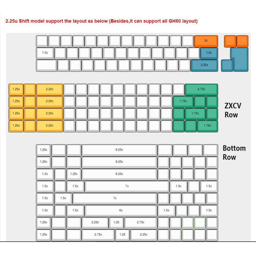 Bảng Mạch PCB Và Đĩa Lập Trình YMDK 60% PCB Có Đèn Led RGB Cho Bàn Phím Cơ DIY GH60 61 64 HHKB