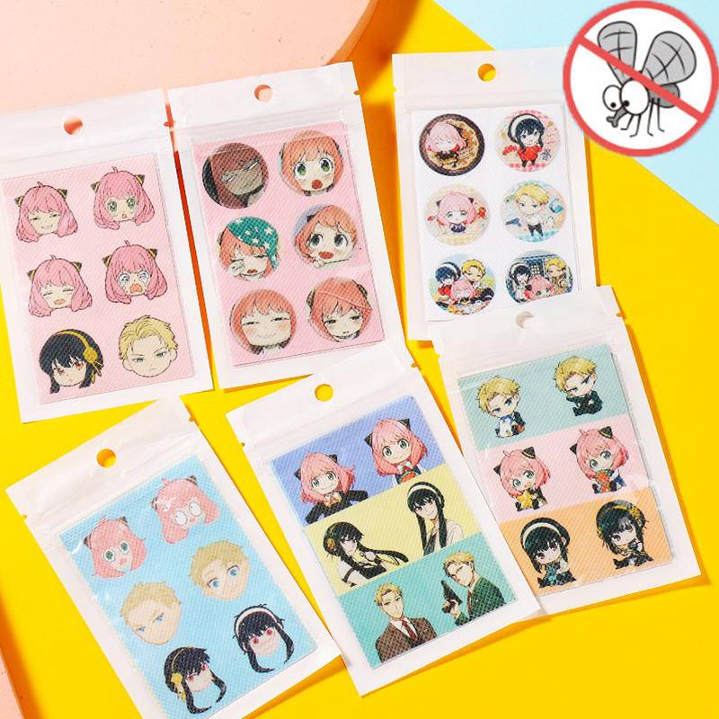 Bộ 12 Miếng Dán Hoạt Hình Nhật Bản Chống Muỗi Đuổi Côn Trùng Cho Trẻ Em Anya Forger Yor Forger