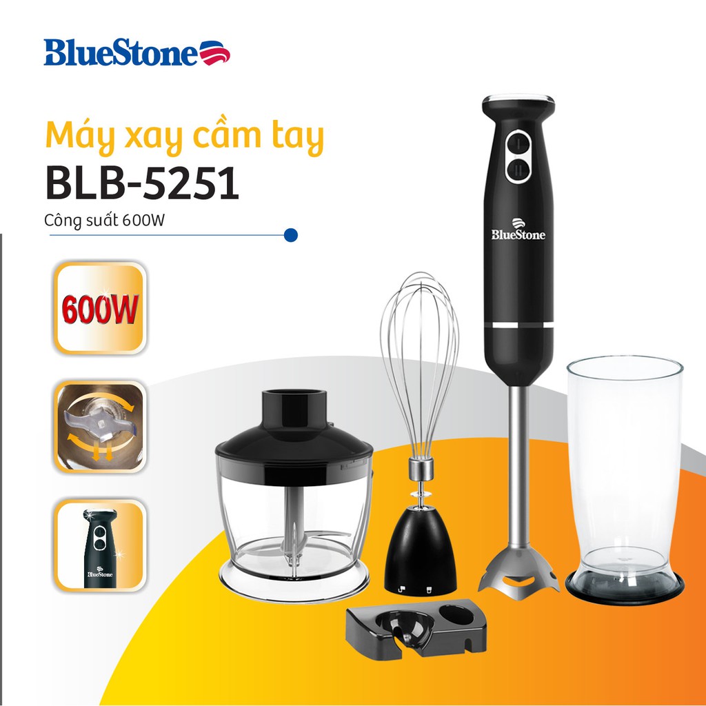 [Mã ELBLUEWL5 giảm 10% đơn 500K] Máy xay sinh tố cầm tay BlueStone BLB-5251