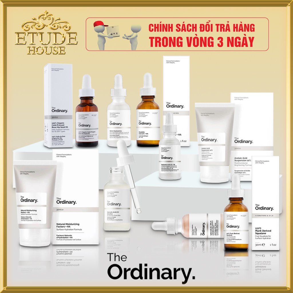 Tinh chất Serum The Ordinary. Hyaluronic, niacinamide, salicylic, caffeine, suspension vitamin c, glycolic acid.