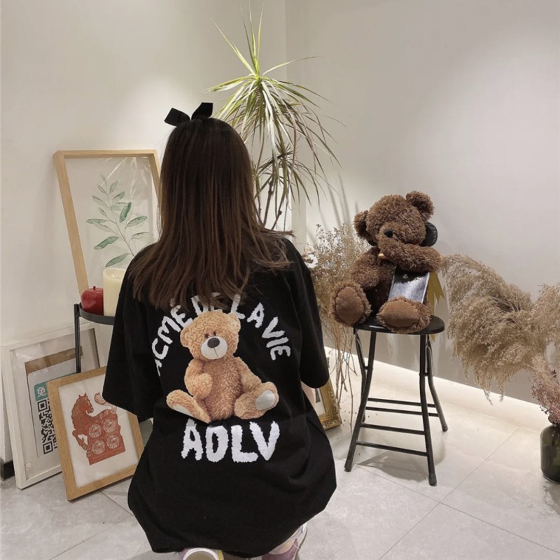 [Hot 2021] Áo Thun Unisex ADLV, Áo thun nam nữ hình gấu BIG SIZE  *