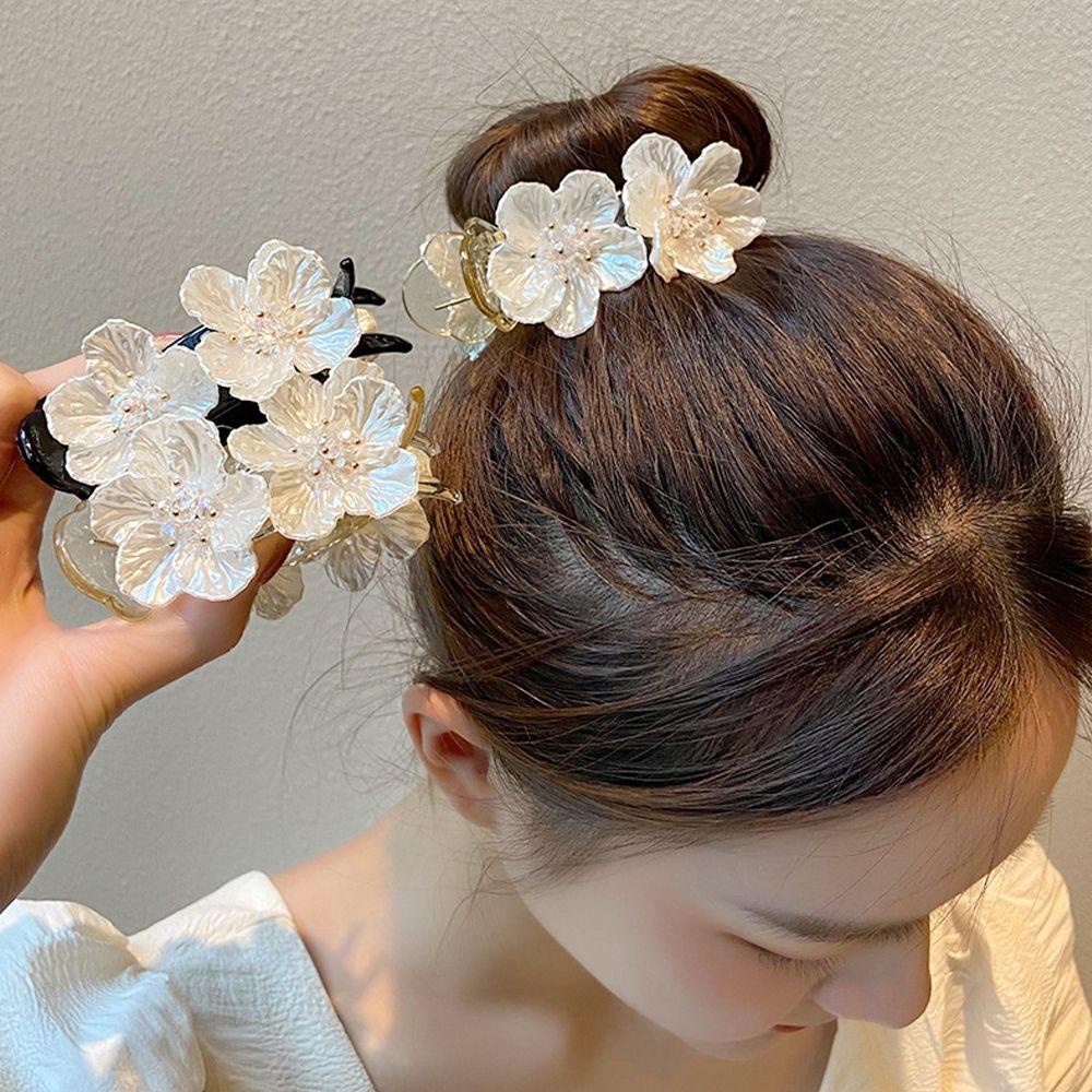 Kẹp Tóc Đính Hoa Màu Đen Xinh Xắn