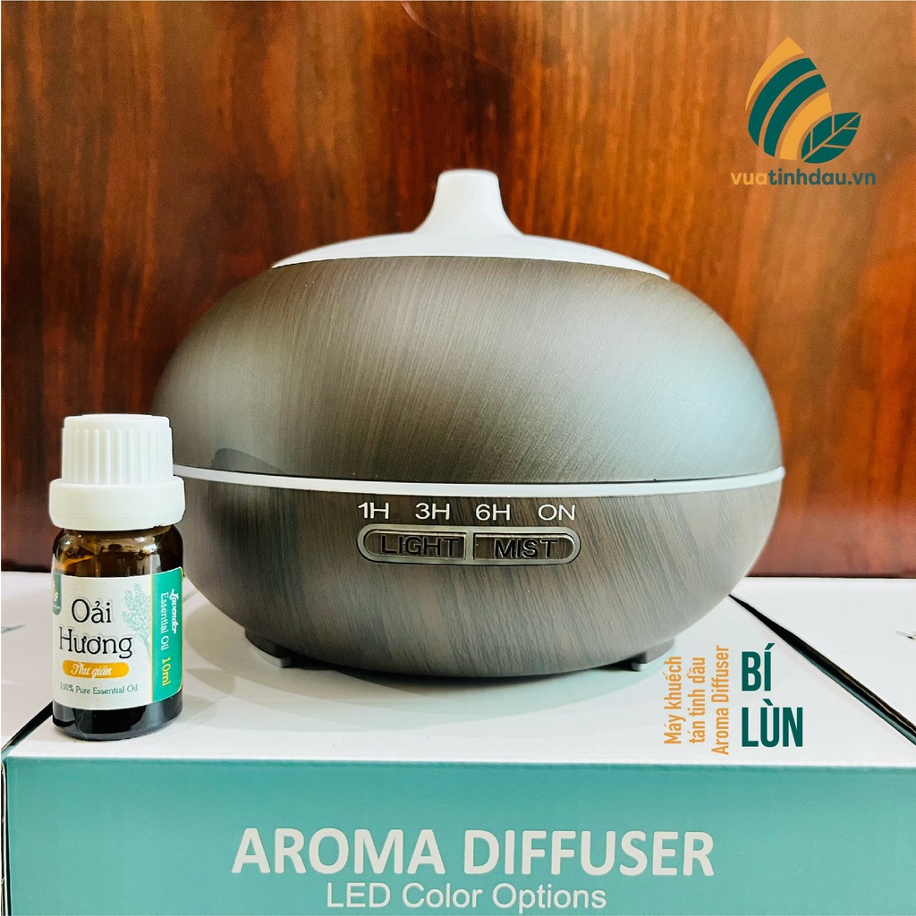 Máy khuếch tán tinh dầu cao cấp Bí Lùn Aroma Diffuser dung tích 550ml phun sương thơm mát khắp phòng