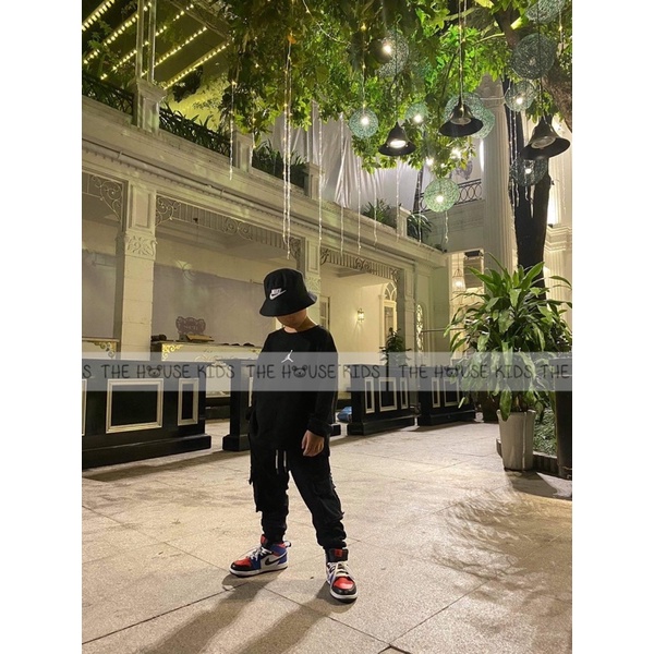 Mũ bucket - Nón tai bèo chữ thêu 2 mặt cho bé - THE HOUSE KIDS