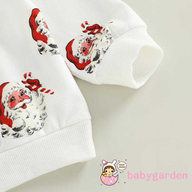 Áo Thun Tay Dài Cổ Thuyền In Họa Tiết Giáng Sinh Cho Bé 6 Tháng Đến 4 Tuổi