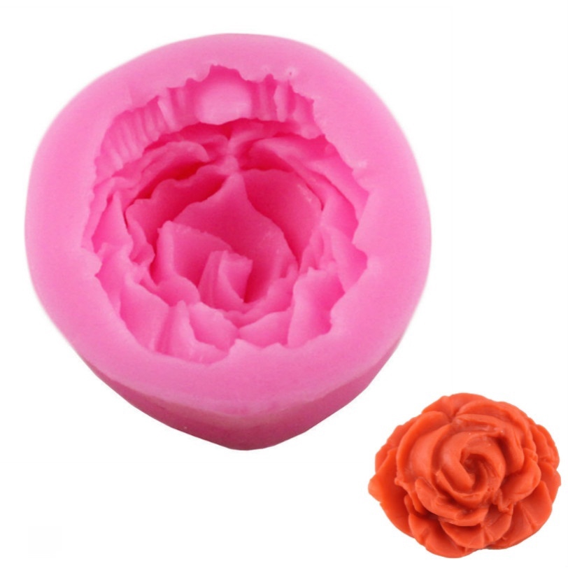 1 Khuôn Bánh Hình Hoa Hồng 3D Lớn Bằng Silicone