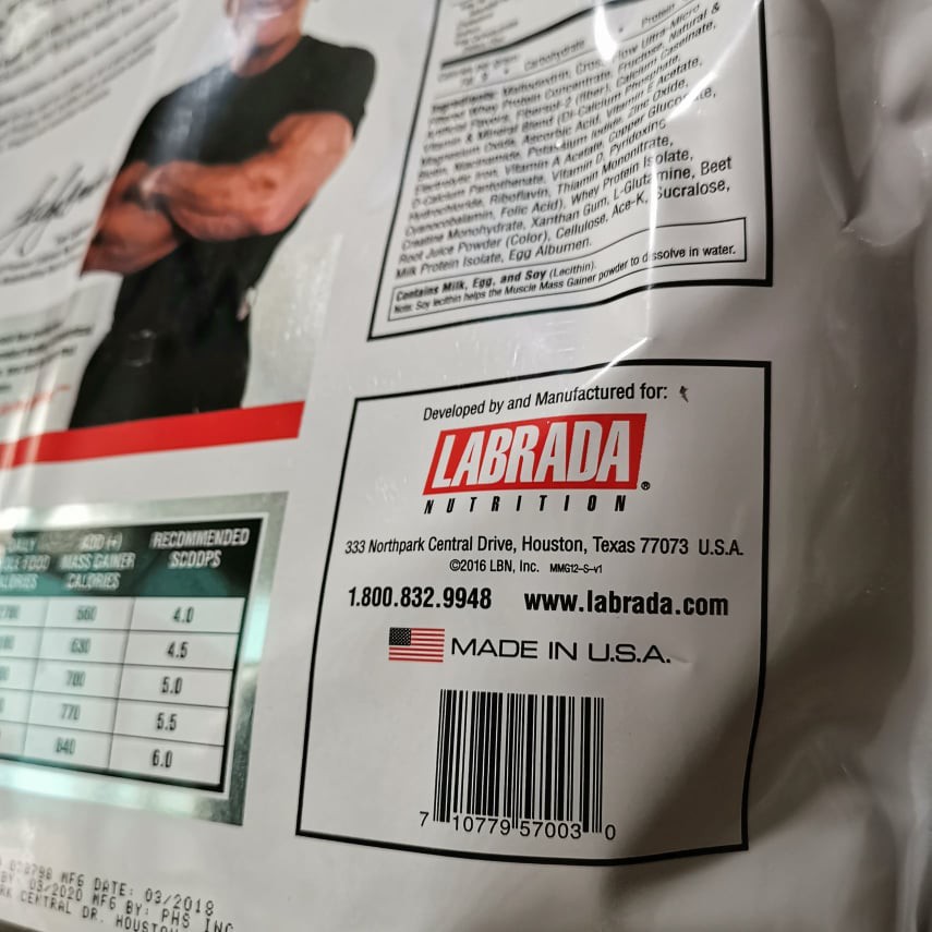 SỮA TĂNG CÂN LABRADA MUSCLE MASS GAINER | NẶNG 5,4 KÝ | CHÍNH HÃNG CÔNG TY BBT