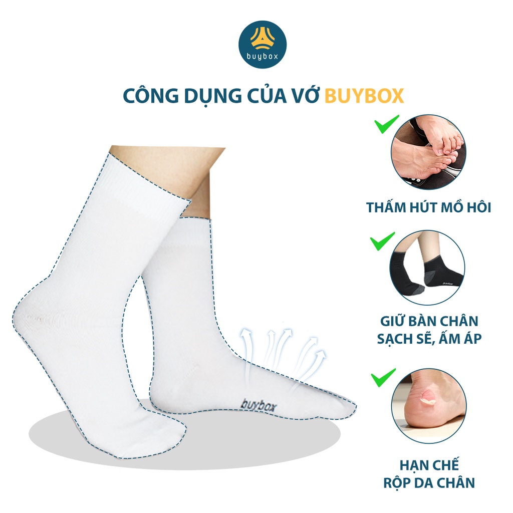 Combo 4 đôi vớ ngắn buybox phong cách unisex, chất liệu cao cấp, thoáng khí, thoải mái khi mang - buybox - BBPK214