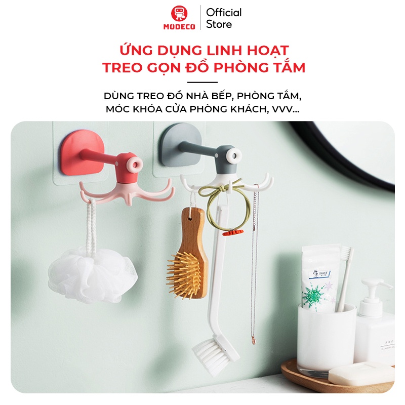 Móc Dán Treo Đồ Bếp Đa Năng MODECO - Giá Tròn Treo Vá Muỗng Thìa Xoay 360° Siêu Tiện Lợi - Keo Siêu Dầy Chịu Lực