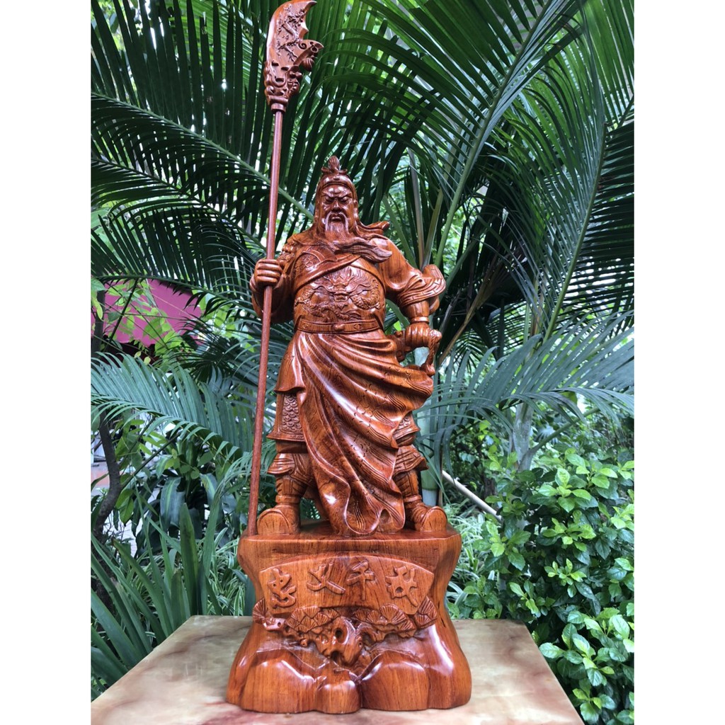 Tượng Quan Công Gỗ Hương Cao 60 Cm