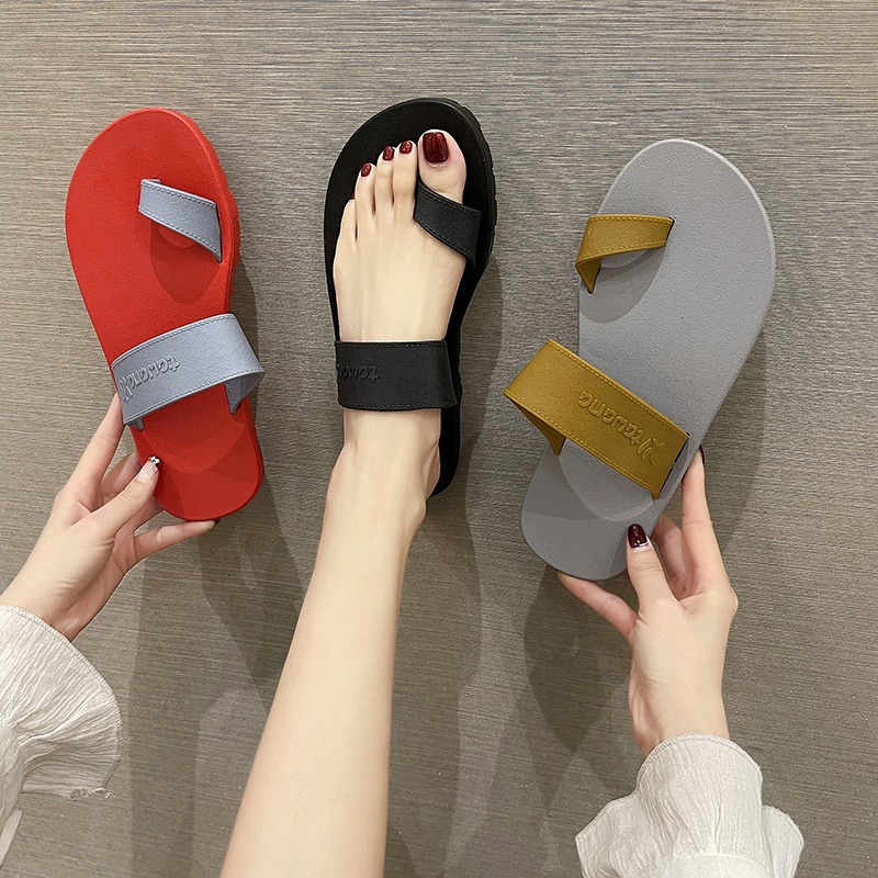 Dép sandal IELGY đế bằng bằng pvc thời trang mùa hè phong cách Hàn Quốc cho nữ