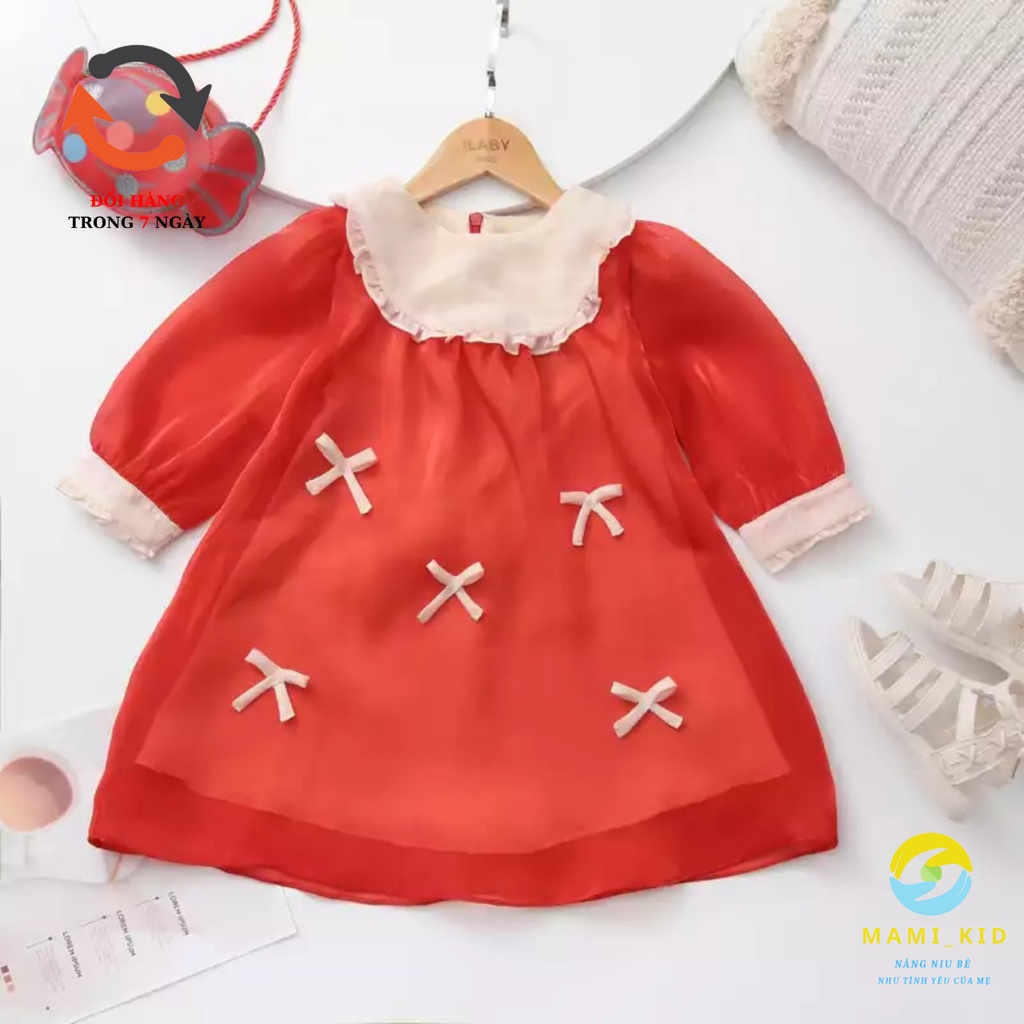 váy công chúa bé gái chất liệu tơ mềm 12-25kg mamikid