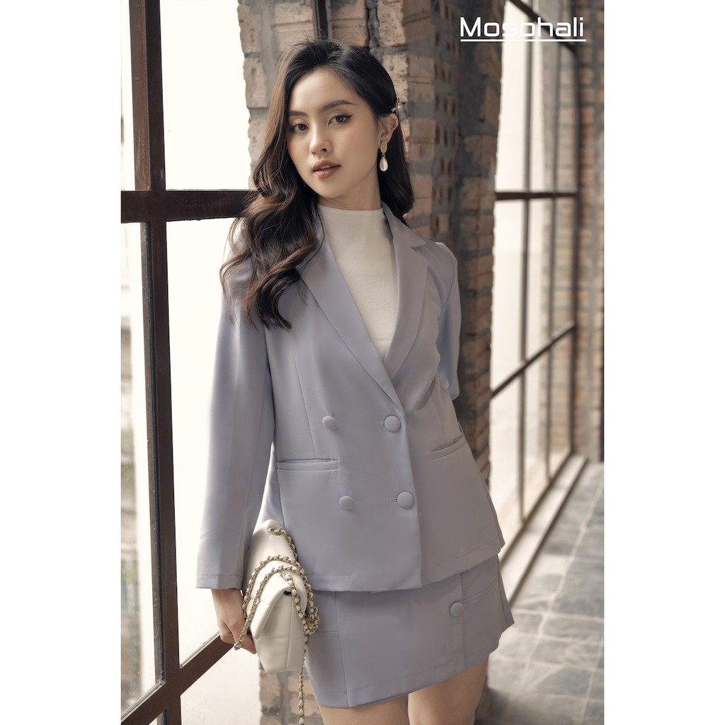 Set vest nữ Mosohali dáng ôm set blazer Melanie thời trang công sở trẻ trung năng động (Áo vest + Chân váy)