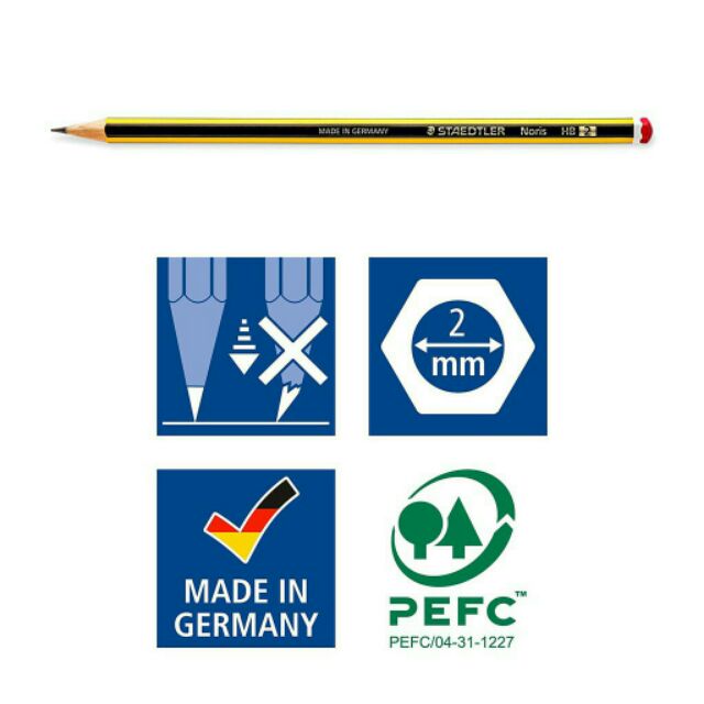Chì Đức Staedtler sọc đen vàng HB-2B hàng chính hãng 100%