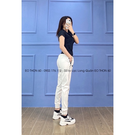 Áo cổ xẻ dáng dài,quần jogger 1 sọc có bo  Eothon60