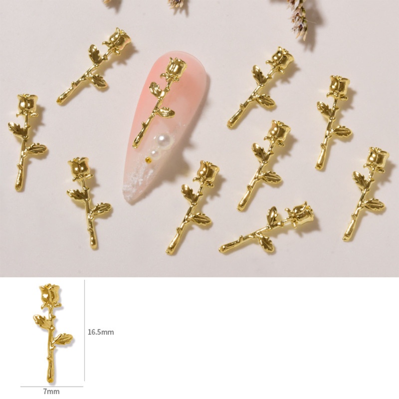 Hộp Phụ Kiện Trang Trí Móng Nghệ Thuật Hình Hoa Hồng 3D